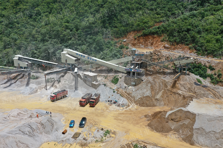 Línea de producción de 500tph en la ciudad de Guangxi Baise Jingxi