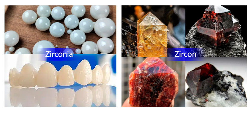 What is the difference between zirconia and zircon